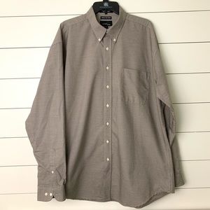 Studio bill blass brown button down long sleeve